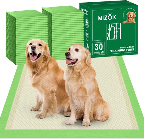 Miniatura 12 de MIZOK Almohadillas para orina para perros, 36 x 36 pulgadas, almohadillas de bambú para orina de perro, almohadillas para perros extra grandes