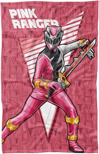 Miniatura 8 de LOGOVISION Power Rangers: Manta Dino Fury, 36 x 58 pulgadas, manta de forro polar con personaje Red Ranger Personaje de Red Ranger