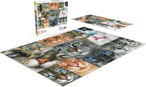 Miniatura 4 de Buffalo Games - Irina Garmashova-Cawton - Primer plano de gatos - Rompecabezas de 750 piezas para adultos - Rompecabezas desafiante perfecto