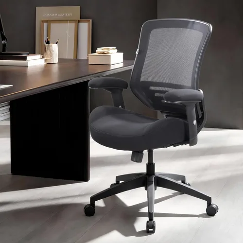 Miniatura 2 de BOLISS Silla de oficina ergonómica de malla súper suave, gruesa y ancha, silla de escritorio para computadora, brazos ajustables en altura y soporte