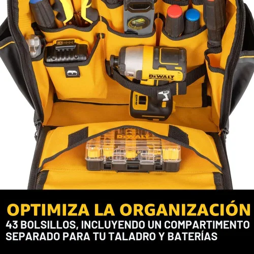 Miniatura 7 de Mochila de herramientas DEWALT, almacenamiento y organización de herramientas, duradera y resistente al agua (DWST560102)