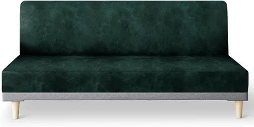 Miniatura 14 de molasofa - Funda elástica para futón de aspecto de cuero, cubierta para sofá sin brazos, protector de muebles con parte inferior elástica, funda