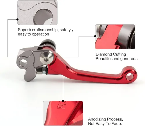 Miniatura 4 de Palancas de freno y embrague para Dirt Bike Pivot para CRF125F CRF 125 F 125F 2014 2015 2016 2017 2018 Plegables CNC Rojo