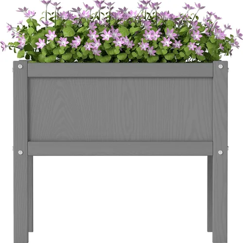 Miniatura 17 de Cama de jardín elevada con agujeros de drenaje, jardinera elevada impermeable de HDPE con patas, estable y duradera para plantar hierbas, vegetales