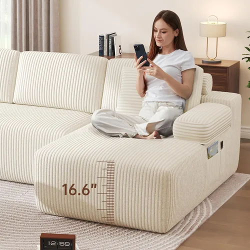 Miniatura 6 de DURASPACE Sofá de nube sin huesos, sofá modular en forma de U de 126 pulgadas para sala de estar, sofá modular de asiento profundo de gran