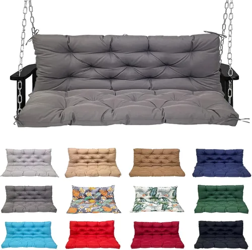 Miniatura 4 de Swing Cushions 2 Seater Replacement Waterproof Porch Swing Cushions with Backrest Thicken 4" Replacement Swing Cushions for Outdoor Furniture Patio