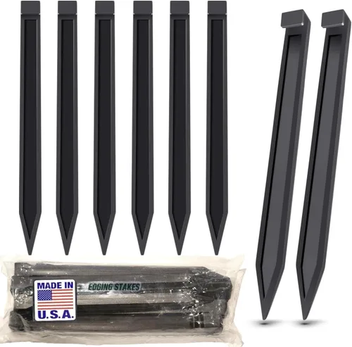 Estacas de plástico de nailon para anclaje de bordes de paisaje, hechas en Estados Unidos, 10 pulgadas de longitud, se adapta a la mayoría de las