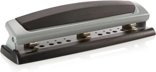 Miniatura 9 de Swingline Perforadora de 3 agujeros, capacidad de 10 hojas, perforadora de tres agujeros, 3 anillos, perforadora de papel ajustable de 2 a 3
