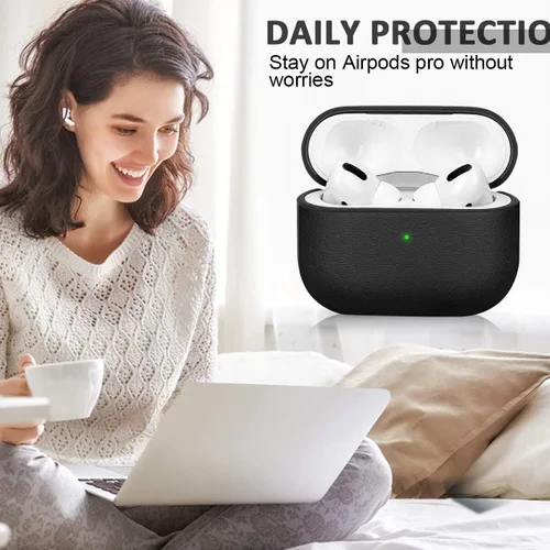 Miniatura 6 de JIELIELE - Funda de actualización compatible con el estuche de Airpods Pro, funda protectora de cuerpo completo de textura de cuero compatible