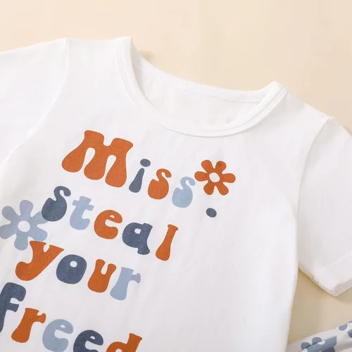 Miniatura 47 de Eadrioss Ropa para bebé niña pequeña, traje de campana de manga corta, camisa de flores para niños, pantalones florales acampanados, ropa de verano