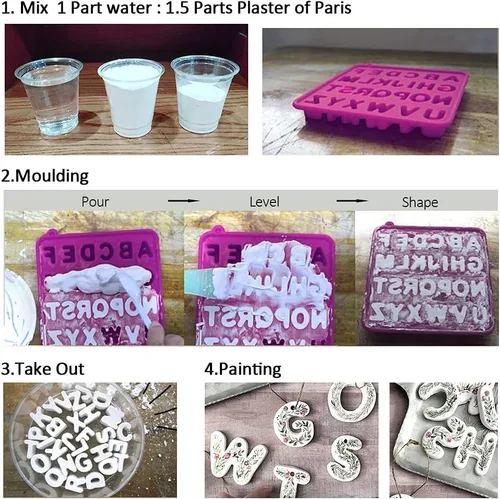 Miniatura 3 de Falling in Art - Polvo de Yeso de París de 5 lb - Kit de Polvo para Moldeo a Mano, Cemento de Yeso, Polvo de Yeso para Cerámica y Cerámica