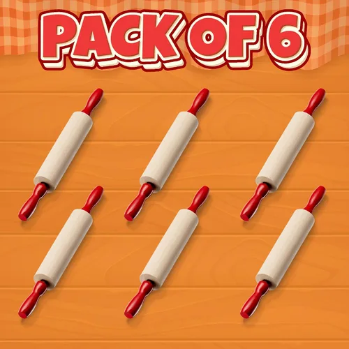 Miniatura 8 de Mini rodillo de 7.5 pulgadas (6 unidades) para niños, juego de rodillos para masa, accesorios de masa de juego, pin pequeño para masa, rodillos
