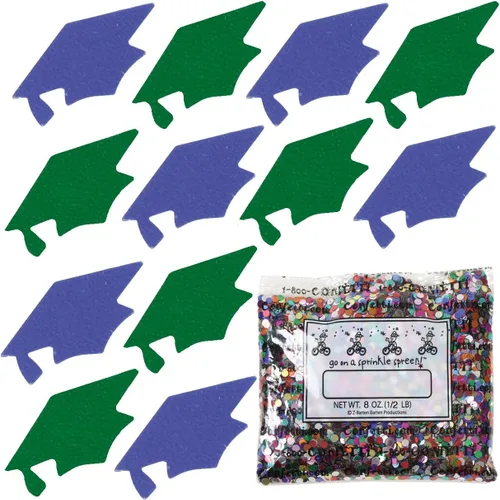 Miniatura 98 de Confetti Grad Cap Negro, Azul Marino Combo - 2 bolsas de media onza (1 oz)