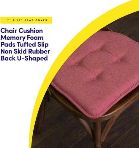 Miniatura 3 de Sweet Home Collection - Cojín de espuma viscoelástica para silla, con capitoné, parte trasera de goma antideslizante, en forma de U, de 17 x 16