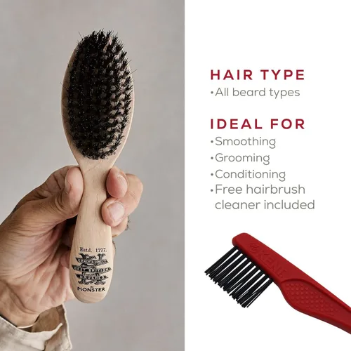 Miniatura 5 de Kent BRD5 - Cepillo para barba y bigote para hombre, mezcla de crin de caballo y nailon para dar forma y aseo impecables, mango de madera ergonómico