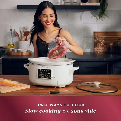 Miniatura 2 de Crock-Pot Olla de cocción lenta programable de 6 cuartos con Sous Vide, leche de avena