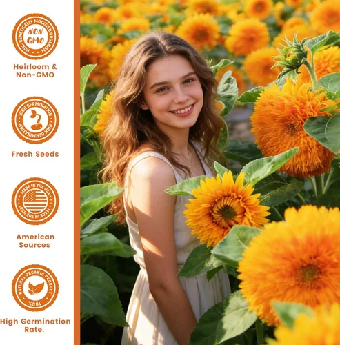 Miniatura 2 de Más de 1000 semillas de girasol para plantar, semillas de flores para plantar, variedad enana, jardines y bordes, fáciles de cultivar con alta tasa
