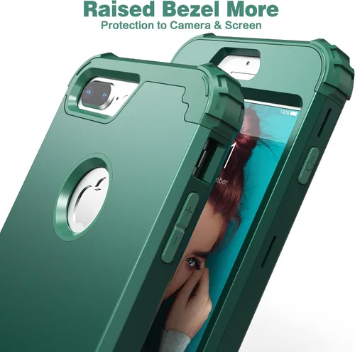 Miniatura 7 de IDweel Funda para iPhone 8 Plus, para iPhone 7 Plus con Protector de Pantalla, 3 en 1, híbrida a prueba de golpes de servicio pesado, protección