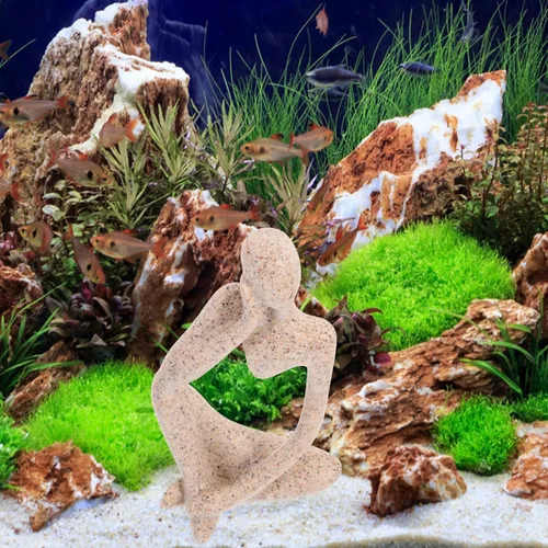 Miniatura 2 de Estatuilla de pensador de resina, escultura abstracta, estatua decorativa para el hogar, oficina, estantería y escritorio, arte estético único