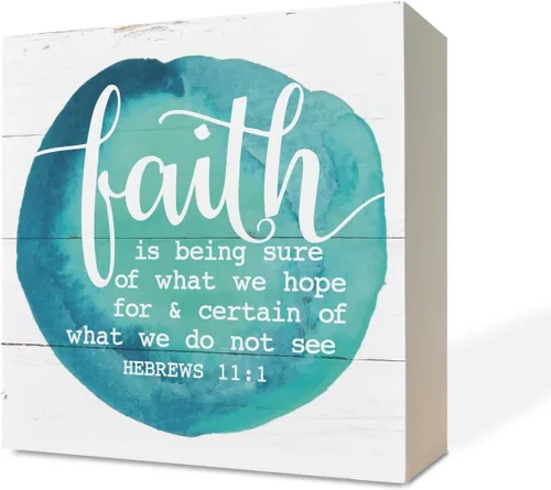 Miniatura 11 de Señales de madera cristianas, versículo de la Biblia Jeremías 29:11 - Porque sé los planes que tengo para ti, señal de caja decorativa para mesa