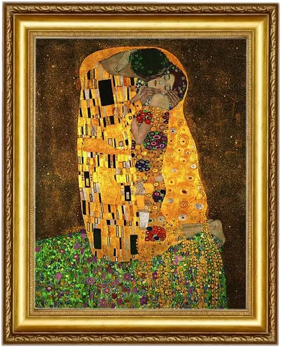 Miniatura 10 de ELITEART -El beso de Gustav Klimt Giclée impresiones en lienzo artístico, tamaño marcado: 20 3/16 pulgadas x 24 3/16 pulgadas