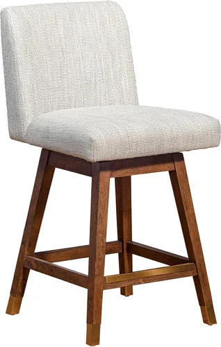 Miniatura 17 de Armen Living Sicily Modern Farmhouse Taburete giratorio de madera negra de 30 pulgadas de altura de asiento para encimera de isla de cocina en tela