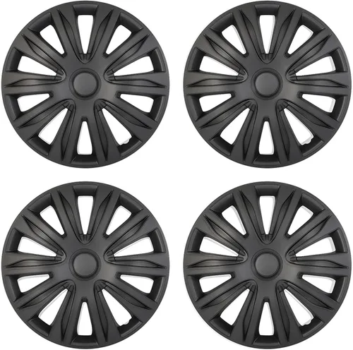 Miniatura 8 de OCPTY 4 unidades de cubiertas de rueda para llantas de coche, 16 pulgadas, tapacubos de rueda de acabado negro brillante y plateado, reemplazos