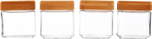 Miniatura 2 de Anchor Hocking - Tarros apilables con tapa de bambú