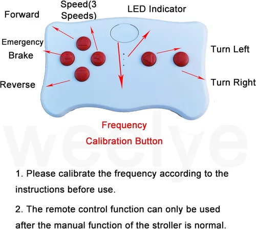 Miniatura 5 de weelye (TX10) botón rojo 2.4G Bluetooth control remoto, no universal, para niños, coche eléctrico solo con marca weelye FCC CE Label Original