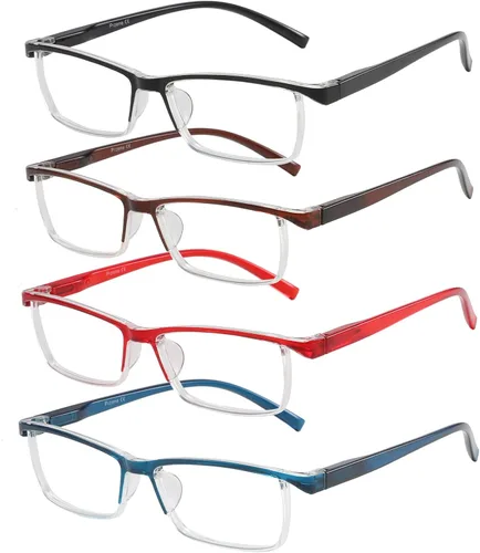 Miniatura 13 de Przene Gafas de lectura para hombres y mujeres, con bloqueo de luz azul, bisagras de resorte, paquete de estilo ligero