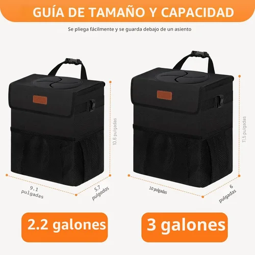 Miniatura 7 de Vankor Papelera para Coche con Tapa Colgante para Asiento Trasero, Accesorios para Coche para Mujeres y Hombres, Papelera Automotriz a Prueba