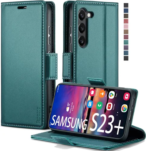 Miniatura 41 de Funda para Samsung Galaxy S23 5G, funda tipo cartera para Samsung Galaxy S23 5G con bloqueo RFID, tarjetero y función atril magnético, funda