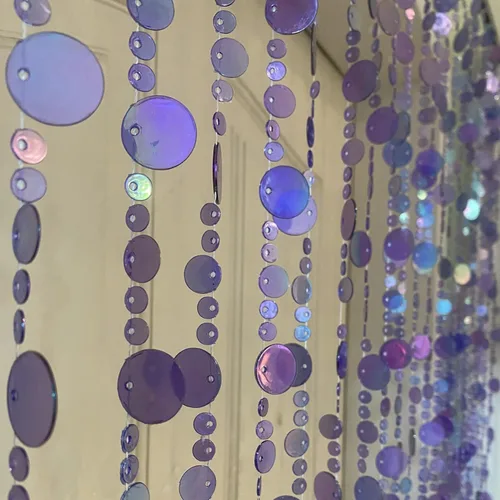Miniatura 3 de Cortina de puerta con cuentas de cristal iridiscente en forma de burbuja para separar ambientes, decoración de fiesta de boda para el hogar