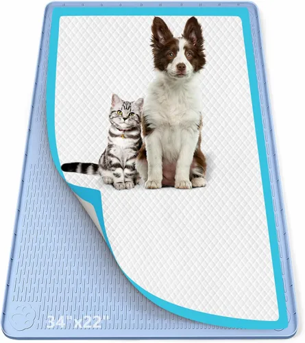 Miniatura 28 de Soporte para orina para perros, 51 x 25.6 pulgadas, de silicona, a prueba de fugas, borde alto, antiderrames, para cachorros, gatos, conejos
