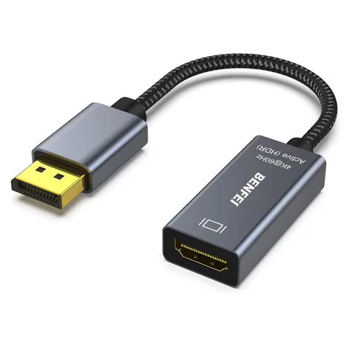 Miniatura 9 de BENFEI Paquete de 2 cables adaptadores 4K DisplayPort a HDMI, (2K 60Hz, 1080p 120Hz) Convertidor unidireccional DisplayPort a monitor HDMI, Gris