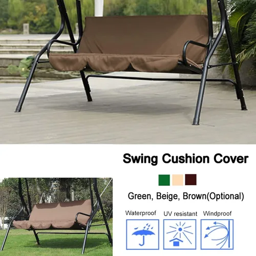 Miniatura 5 de Tbest Cojín para silla de columpio, tafetán de poliéster, cubierta de columpio al aire libre para patio de jardín con protección marrón