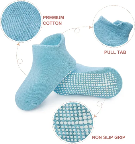 Miniatura 2 de 12 pares de calcetines antideslizantes para bebés con suela antideslizante para bebés recién nacidos niños y niñas