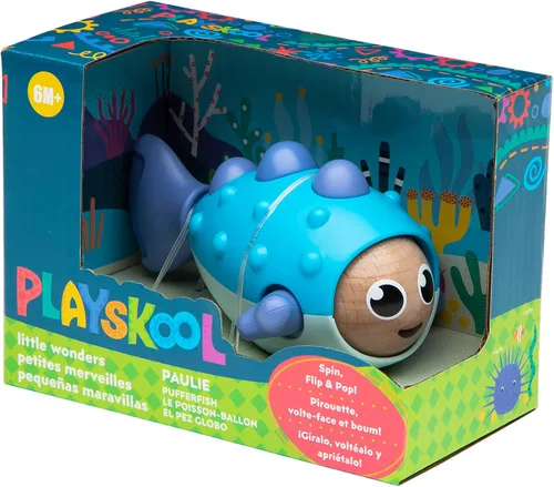 Playskool Little Wonders - Paulie Pufferfish - Juguete sensorial táctil para bebés, ayuda a desarrollar habilidades motoras finas - A partir de 6