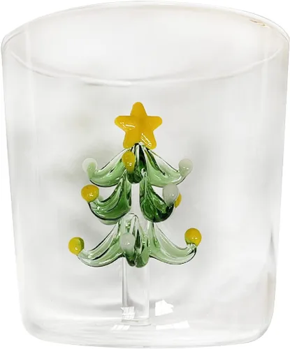 Miniatura 9 de Vaso de vidrio 3D con figura de árbol de Navidad en el interior, sin tallo, para vino, agua, leche, copa de vidrio, copa de árbol de Navidad