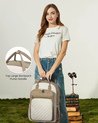 Miniatura 7 de LOVEVOOK Mochila para computadora portátil para mujer, mochila para trabajo de viaje, bolsa de computadora para enfermera, profesora, bolsa