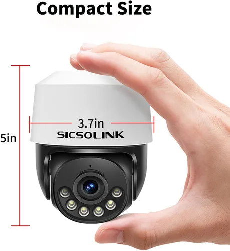 Miniatura 8 de Cámara domo POE PTZ de 5 MP para exteriores, 2592 × 1944 HD, inclinación de 355° Pan 90°, detección humana AI y seguimiento automático, visión
