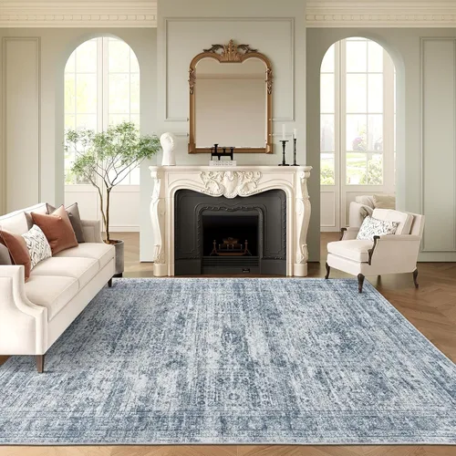 Miniatura 105 de Alfombra de pasillo Soalmost 2'6" x 10' lavable, alfombra antideslizante para cocina, baño, lavandería, alfombras vintage ultra delgadas para Beige