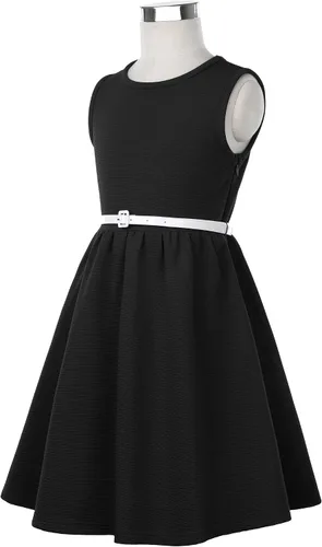 Miniatura 4 de GRACE KARIN Vestidos retro sin mangas con estampado floral y cinturón para niñas