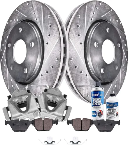 Miniatura 63 de Detroit Axle - 4 rotores de freno para Chevrolet Cruze Volt Orlando Verano, rotores de freno de disco perforados y ranurados de repuesto : rotor