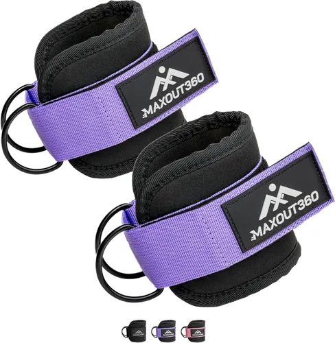 Miniatura 10 de Gym Ankle Straps for Cable Machines, Thick Padded Ankle Cuff Cable Attachment for Booty Workouts, Kickbacks, Hip Abductors, Lower Body Exercises