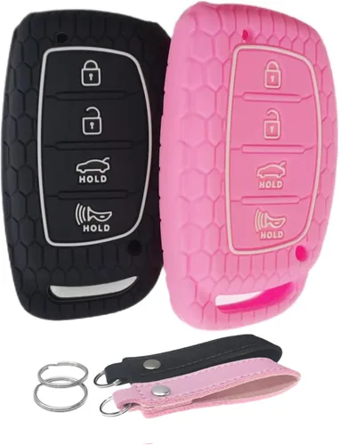 Funda de silicona para llavero con control remoto sin llave, compatible con Hyundai Elantra Elantra GT Ioniq Sonata Tucson 2016-2021 (Flip Fob no