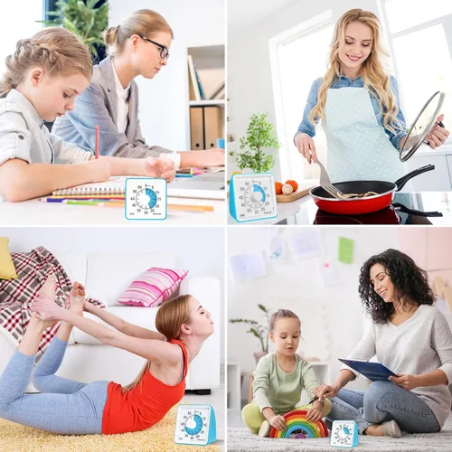 Miniatura 6 de Temporizador visual de 60 minutos para niños, herramienta de gestión del tiempo, temporizador de estudio para el aula, temporizador silencioso