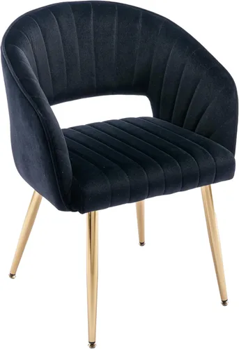 Miniatura 20 de Silla de escritorio giratoria para oficina en casa, moderna silla de escritorio de terciopelo, sillón de altura ajustable con base dorada, silla