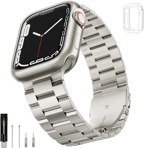 Miniatura 12 de SUNFWR Compatible con Apple Watch Band 40mm 41mm 38mm 42mm (Series 10 11) para Mujeres y Hombres, Correa de Acero Inoxidable para iWatch para Apple