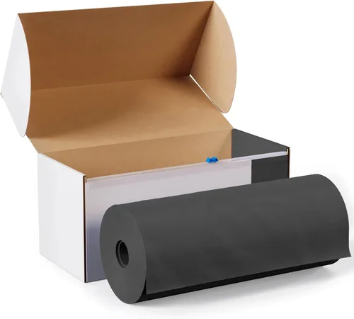 Miniatura 9 de Party Solids Rollo de Mantel de Mesa de Plástico Negro de 54 Pulgadas X 300 Pies en una Caja de Corte a Medida con Conveniente Cortador Deslizante.